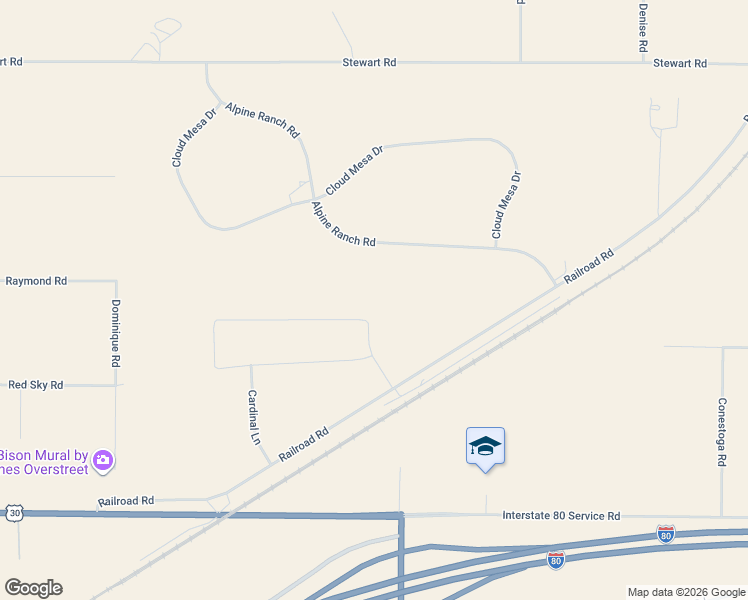 map of restaurants, bars, coffee shops, grocery stores, and more near 17415 Anna Loop in Cheyenne