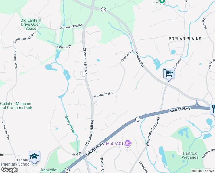 map of restaurants, bars, coffee shops, grocery stores, and more near 4 Kristen Lane in Norwalk