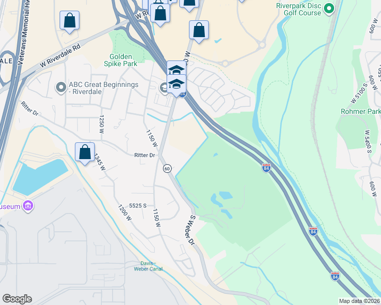 map of restaurants, bars, coffee shops, grocery stores, and more near 218 South Century Drive in Ogden