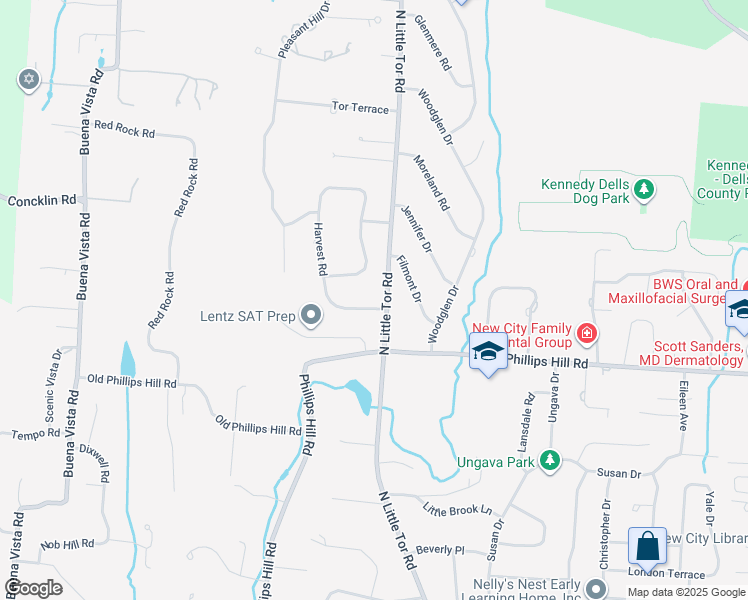 map of restaurants, bars, coffee shops, grocery stores, and more near 3 Harvest Road in New City