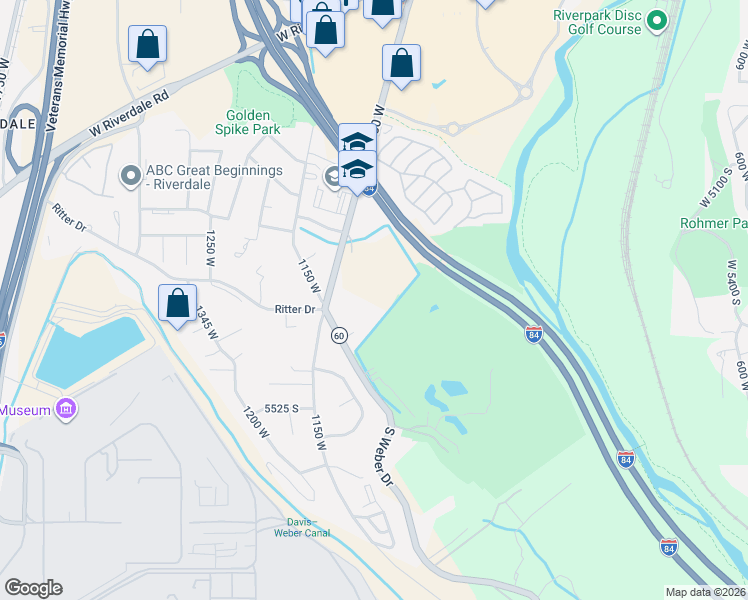 map of restaurants, bars, coffee shops, grocery stores, and more near 5228 900 West in Riverdale