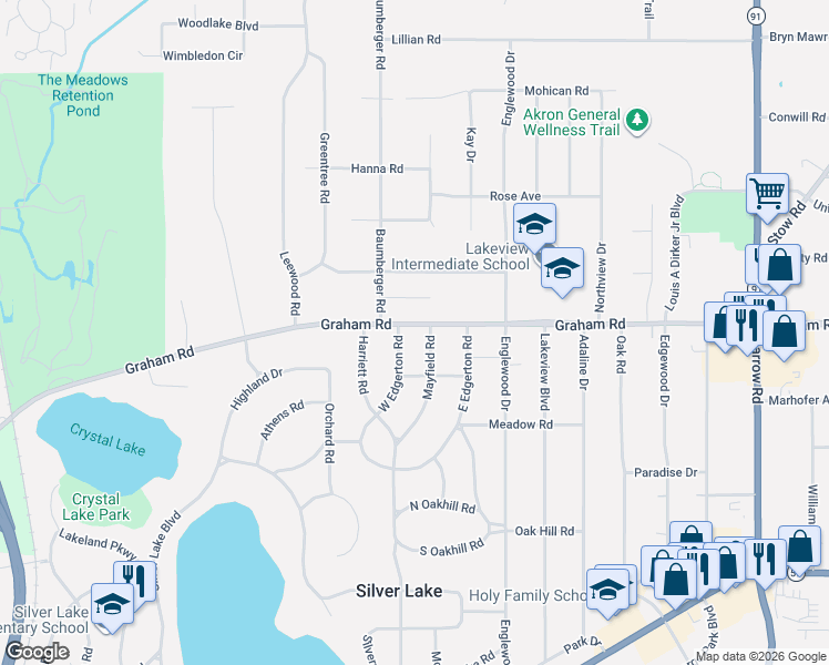 map of restaurants, bars, coffee shops, grocery stores, and more near 3137 Mayfield Road in Silver Lake