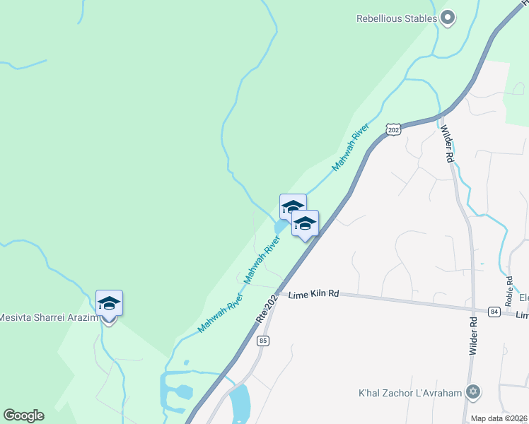 map of restaurants, bars, coffee shops, grocery stores, and more near 930 Haverstraw Road in Suffern