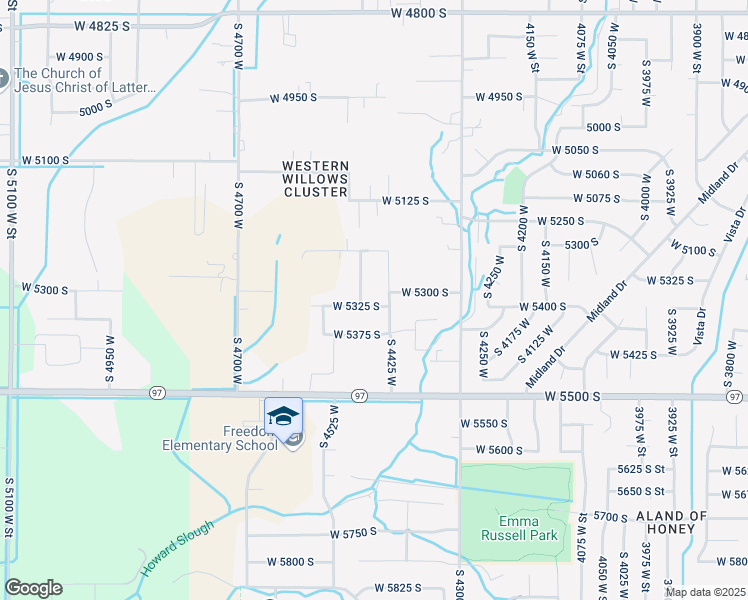 map of restaurants, bars, coffee shops, grocery stores, and more near 4448 West 5325 South in Hooper