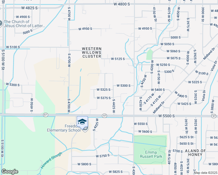 map of restaurants, bars, coffee shops, grocery stores, and more near 4448 West 5325 South in Hooper