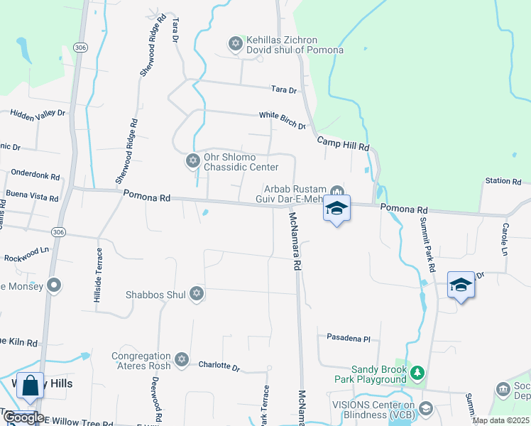 map of restaurants, bars, coffee shops, grocery stores, and more near 85 Pomona Lane in Spring Valley