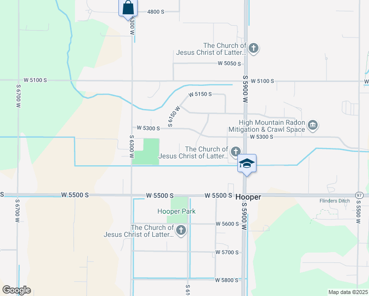 map of restaurants, bars, coffee shops, grocery stores, and more near 5338 South 6100 West in Hooper
