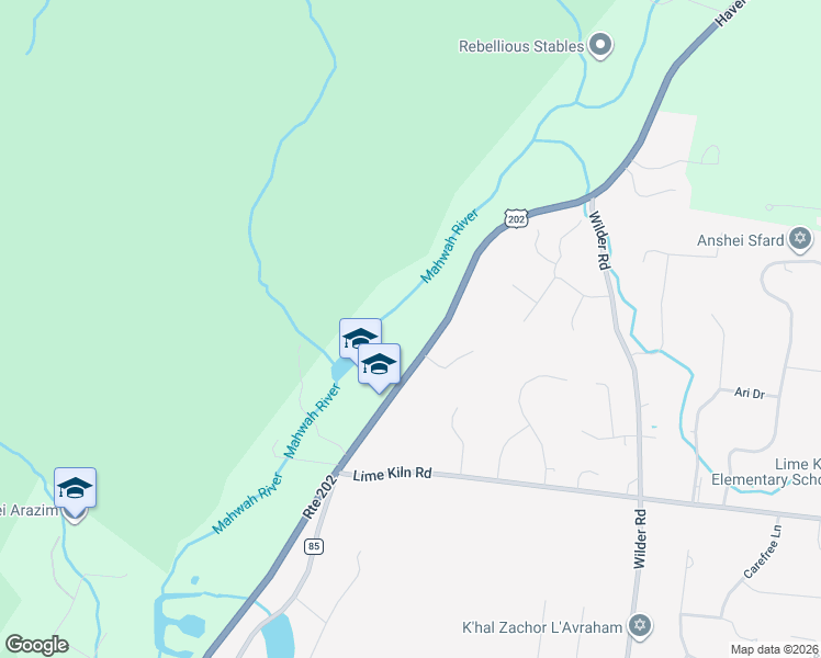 map of restaurants, bars, coffee shops, grocery stores, and more near 996 Haverstraw Road in Suffern