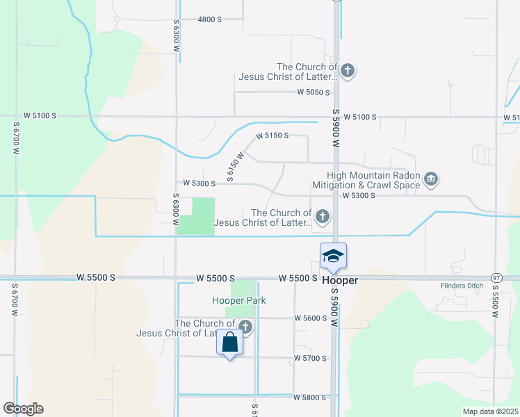 map of restaurants, bars, coffee shops, grocery stores, and more near 5338 South 6100 West in Hooper