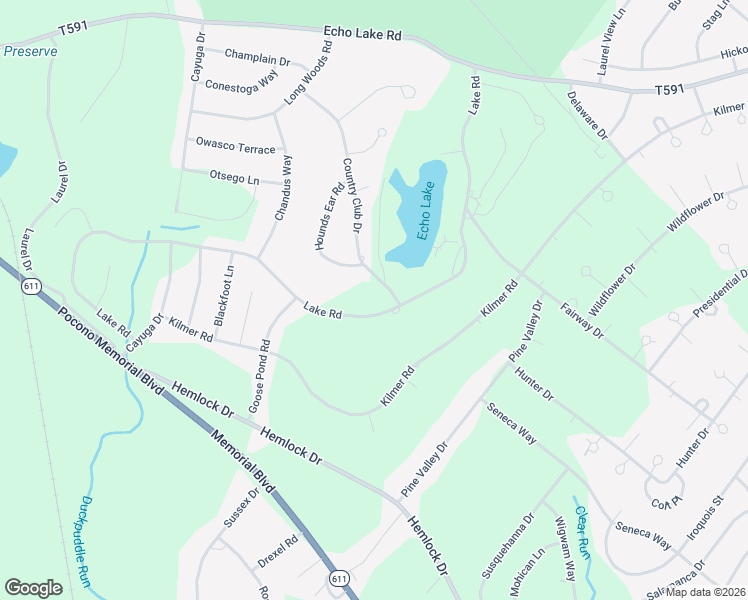 map of restaurants, bars, coffee shops, grocery stores, and more near 5021 Country Club Drive in Tobyhanna