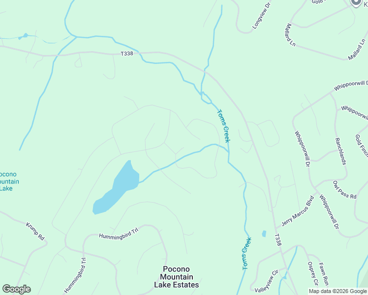 map of restaurants, bars, coffee shops, grocery stores, and more near Sparrow Road in Pocono Mountain Lake Estates
