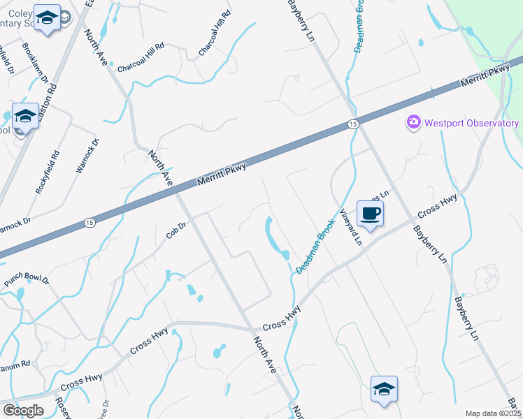 map of restaurants, bars, coffee shops, grocery stores, and more near 27 Silent Grove North in Westport