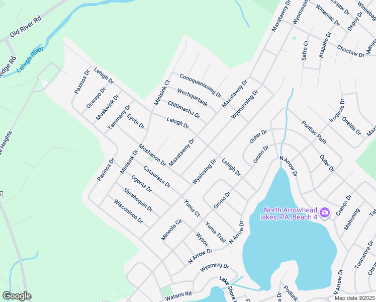 map of restaurants, bars, coffee shops, grocery stores, and more near 122 Maxatawny Drive in Monroe County