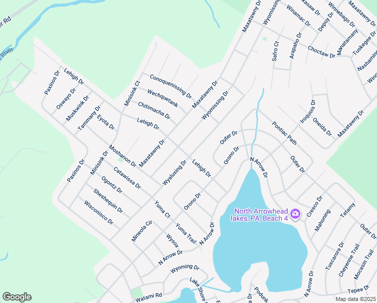 map of restaurants, bars, coffee shops, grocery stores, and more near 221 Wyalusing Drive in Monroe County