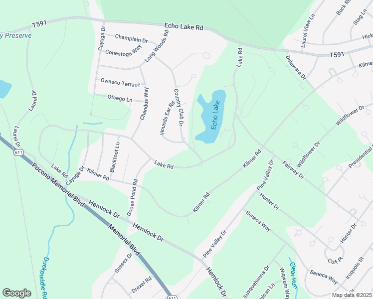 map of restaurants, bars, coffee shops, grocery stores, and more near 5021 Country Club Drive in Tobyhanna