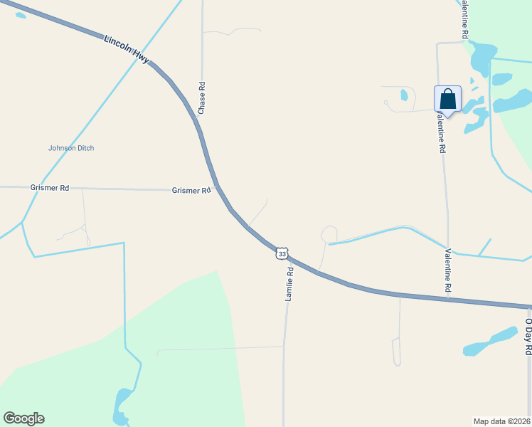 map of restaurants, bars, coffee shops, grocery stores, and more near 9050 Goshen Road in Fort Wayne