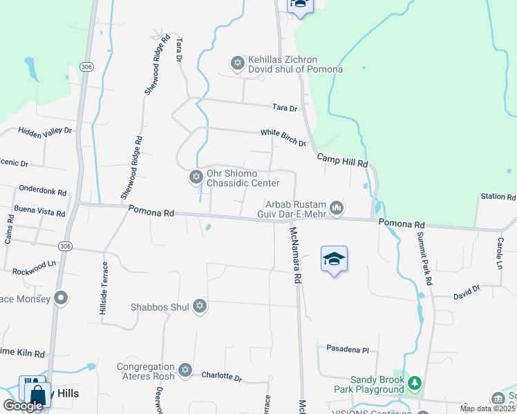 map of restaurants, bars, coffee shops, grocery stores, and more near 85 Pomona Lane in Spring Valley