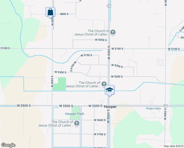 map of restaurants, bars, coffee shops, grocery stores, and more near 6014 West 5300 South in Hooper