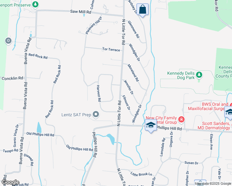 map of restaurants, bars, coffee shops, grocery stores, and more near 49 Harvest Road in New City