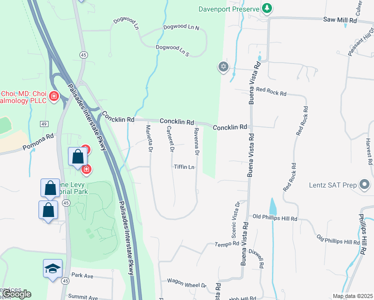 map of restaurants, bars, coffee shops, grocery stores, and more near 4 Skokie Lane in Pomona