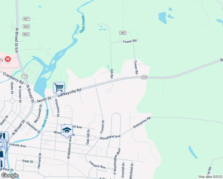 map of restaurants, bars, coffee shops, grocery stores, and more near 100 Woodside Drive in Grove City