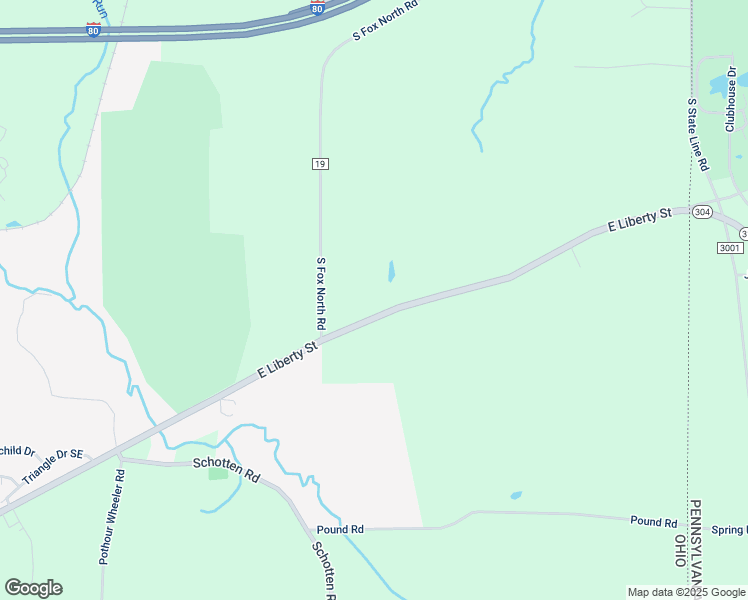 map of restaurants, bars, coffee shops, grocery stores, and more near 7908 East Liberty Street in Hubbard