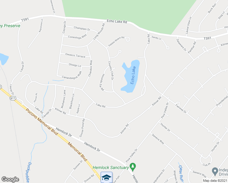 map of restaurants, bars, coffee shops, grocery stores, and more near 5011 Country Club Drive in Monroe County