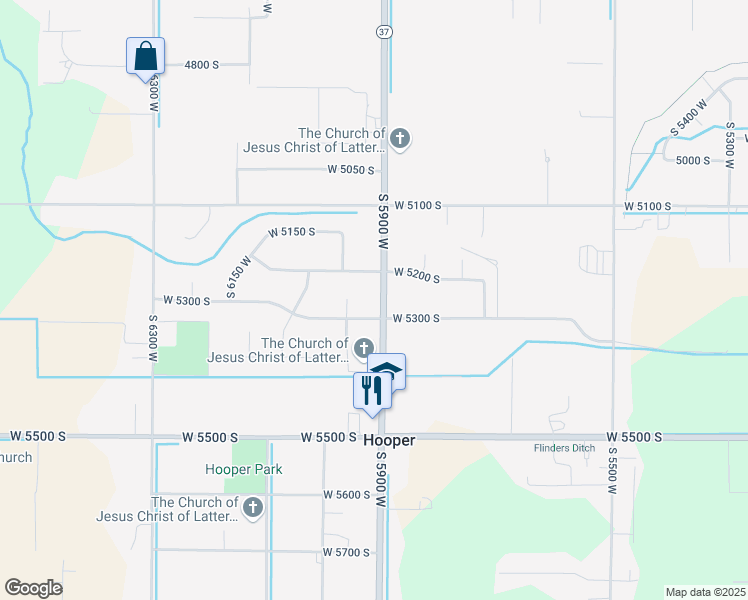 map of restaurants, bars, coffee shops, grocery stores, and more near 5275 South 5900 West in Hooper