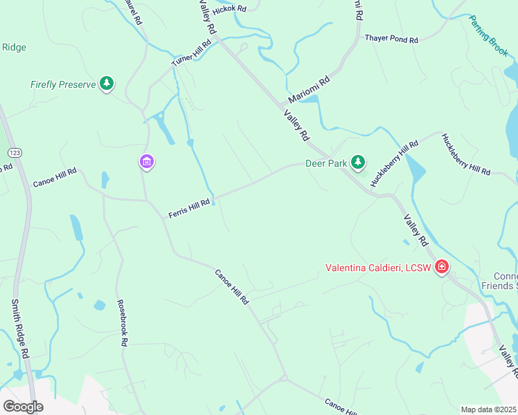 map of restaurants, bars, coffee shops, grocery stores, and more near 121 Ferris Hill Road in New Canaan