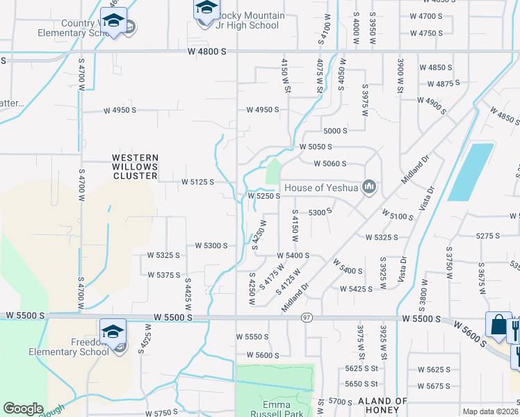 map of restaurants, bars, coffee shops, grocery stores, and more near 4240 West 5300 South in Roy