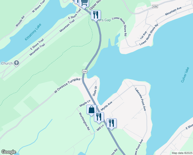 map of restaurants, bars, coffee shops, grocery stores, and more near 22 Henry Street in Branchville