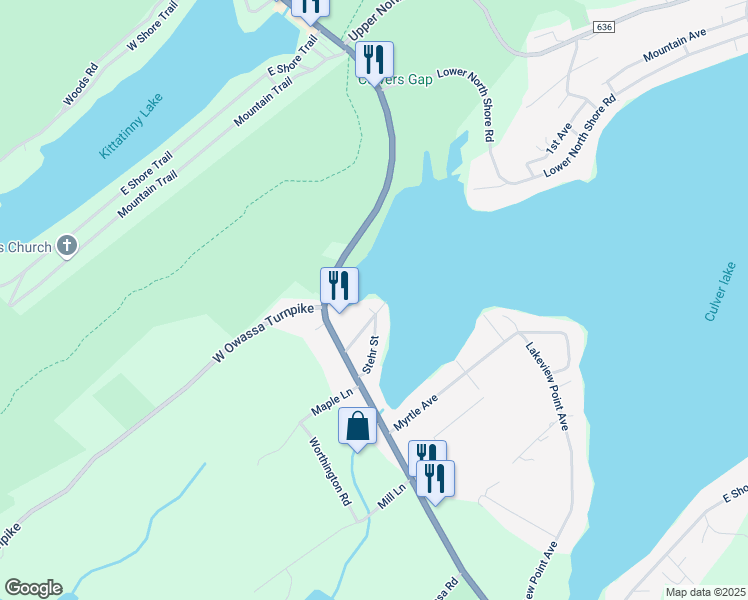 map of restaurants, bars, coffee shops, grocery stores, and more near 22 Henry Street in Branchville