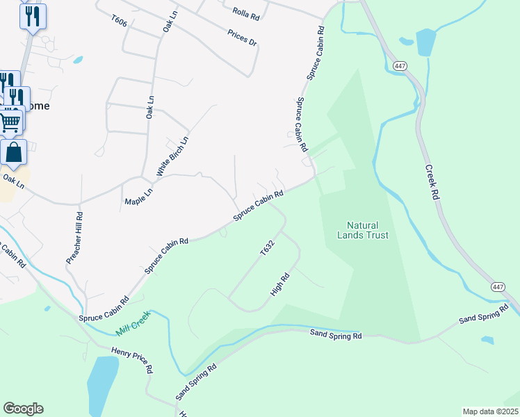 map of restaurants, bars, coffee shops, grocery stores, and more near 3350 Spruce Cabin Road in Cresco