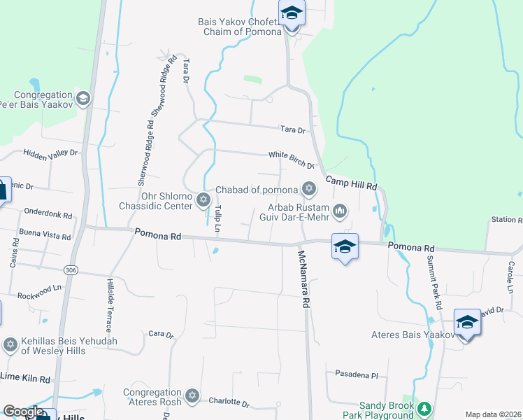map of restaurants, bars, coffee shops, grocery stores, and more near 2 White Birch Drive in Pomona