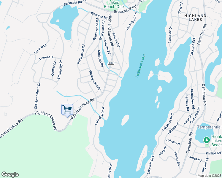 map of restaurants, bars, coffee shops, grocery stores, and more near 2153 Lakeside Drive West in Vernon Township