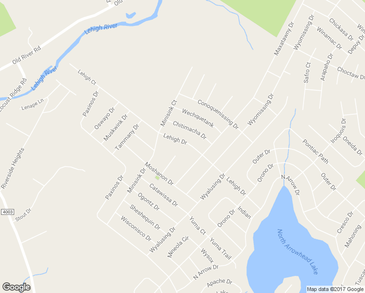 map of restaurants, bars, coffee shops, grocery stores, and more near 6-1702-17 Lehigh Dr in Pocono Lake