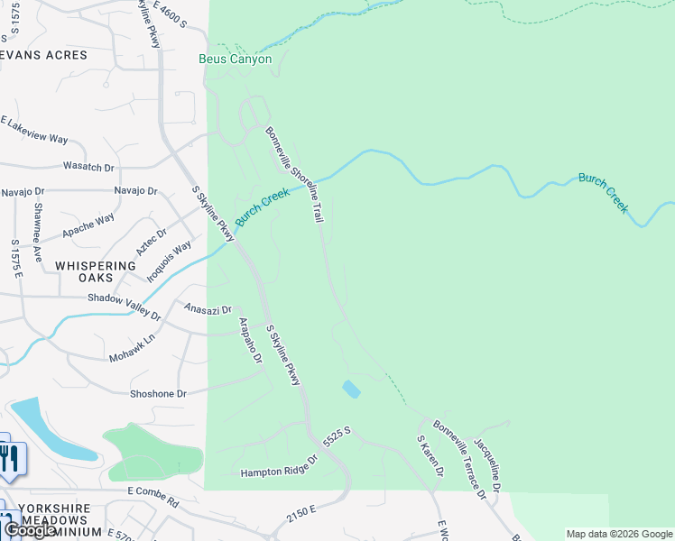 map of restaurants, bars, coffee shops, grocery stores, and more near 5155 Mile High Circle in Ogden