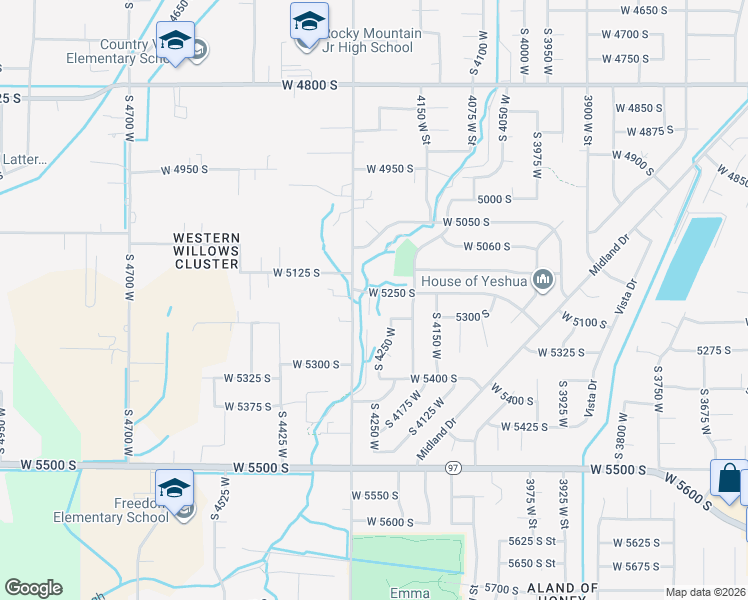 map of restaurants, bars, coffee shops, grocery stores, and more near 4277 West 5250 South in Roy