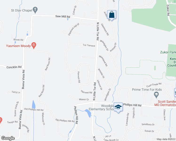 map of restaurants, bars, coffee shops, grocery stores, and more near 4 Cornsilk Road in New City