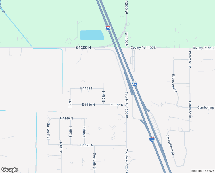 map of restaurants, bars, coffee shops, grocery stores, and more near 11707 North 582 East in De Motte