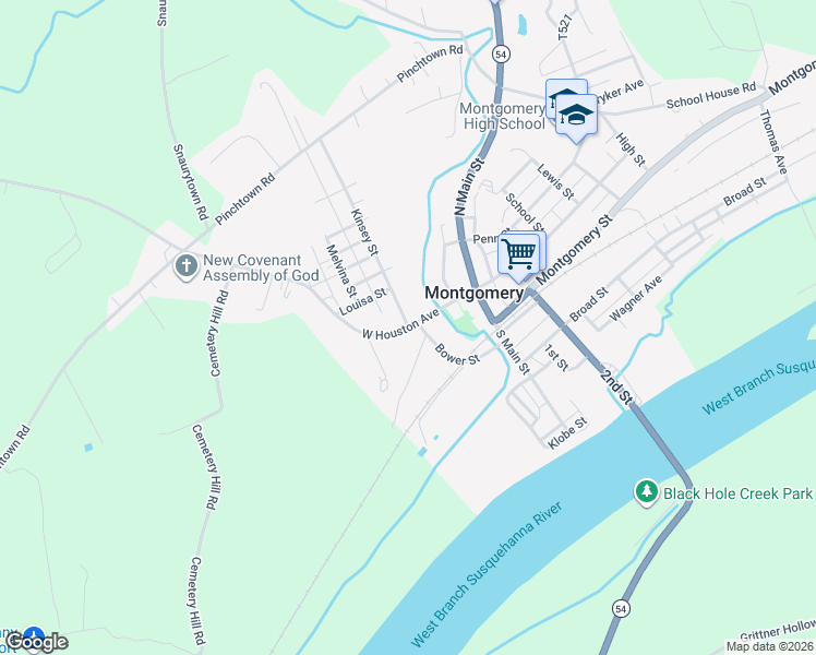 map of restaurants, bars, coffee shops, grocery stores, and more near 2 Kinsey Street in Montgomery