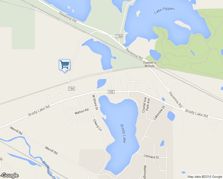 map of restaurants, bars, coffee shops, grocery stores, and more near 2103 Brady Lake Road in Kent