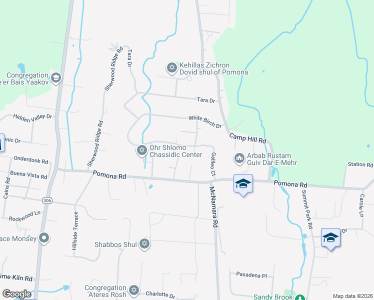 map of restaurants, bars, coffee shops, grocery stores, and more near 2 White Birch Drive in Pomona