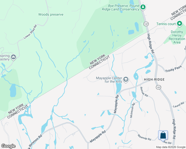 map of restaurants, bars, coffee shops, grocery stores, and more near 93 Rolling Ridge Road in Stamford