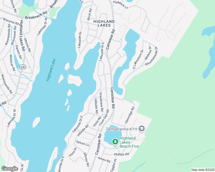 map of restaurants, bars, coffee shops, grocery stores, and more near 164 Coon Den Road in Vernon Township