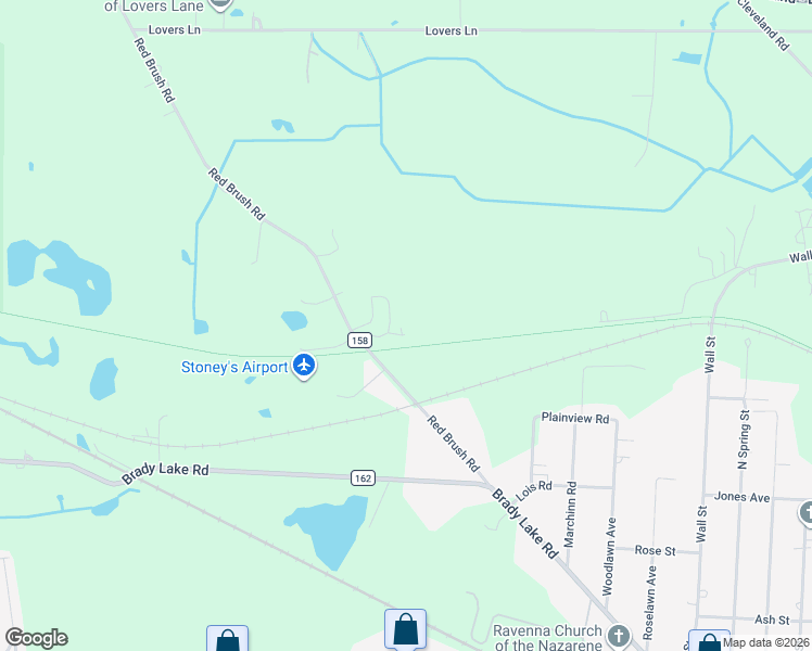 map of restaurants, bars, coffee shops, grocery stores, and more near 6560 Red Brush Road in Ravenna