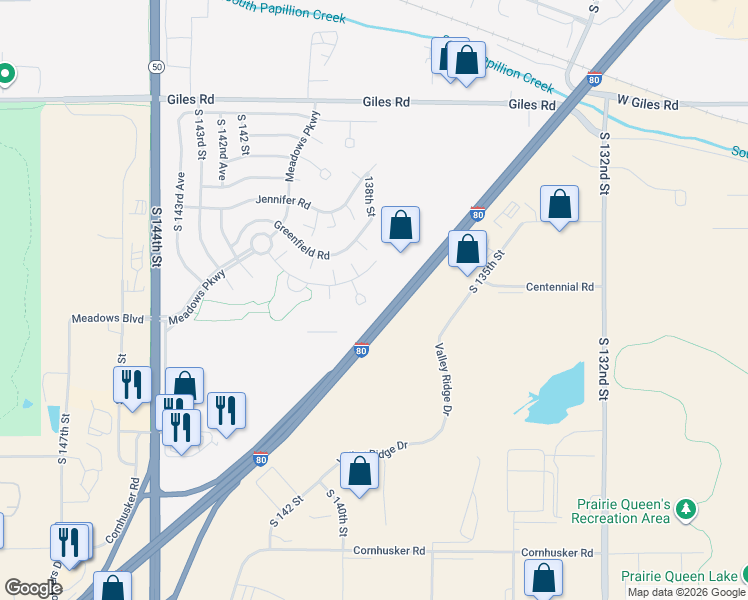 map of restaurants, bars, coffee shops, grocery stores, and more near 9023 David Circle in Omaha