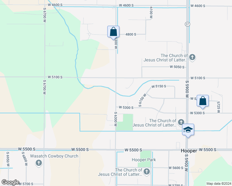map of restaurants, bars, coffee shops, grocery stores, and more near 5100 South 6300 West in Hooper