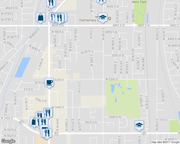 map of restaurants, bars, coffee shops, grocery stores, and more near 5155 South 3200 West in Roy