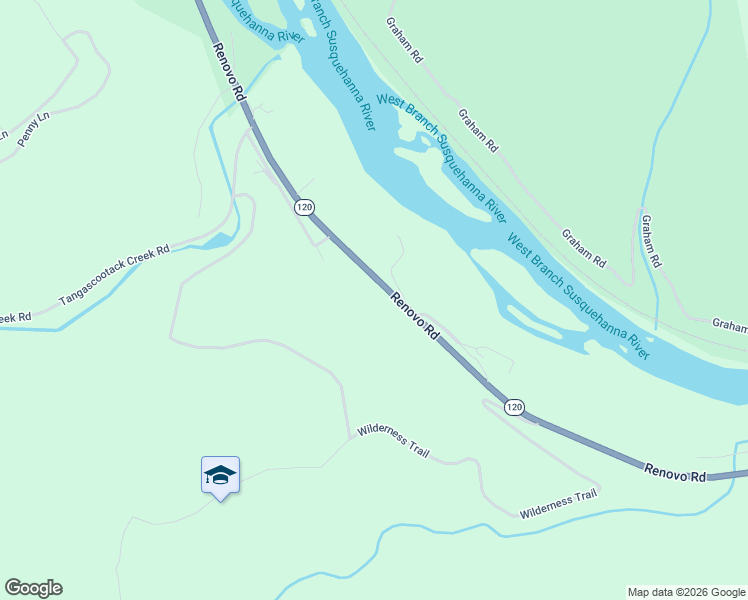 map of restaurants, bars, coffee shops, grocery stores, and more near 2943 Renovo Road in Mill Hall